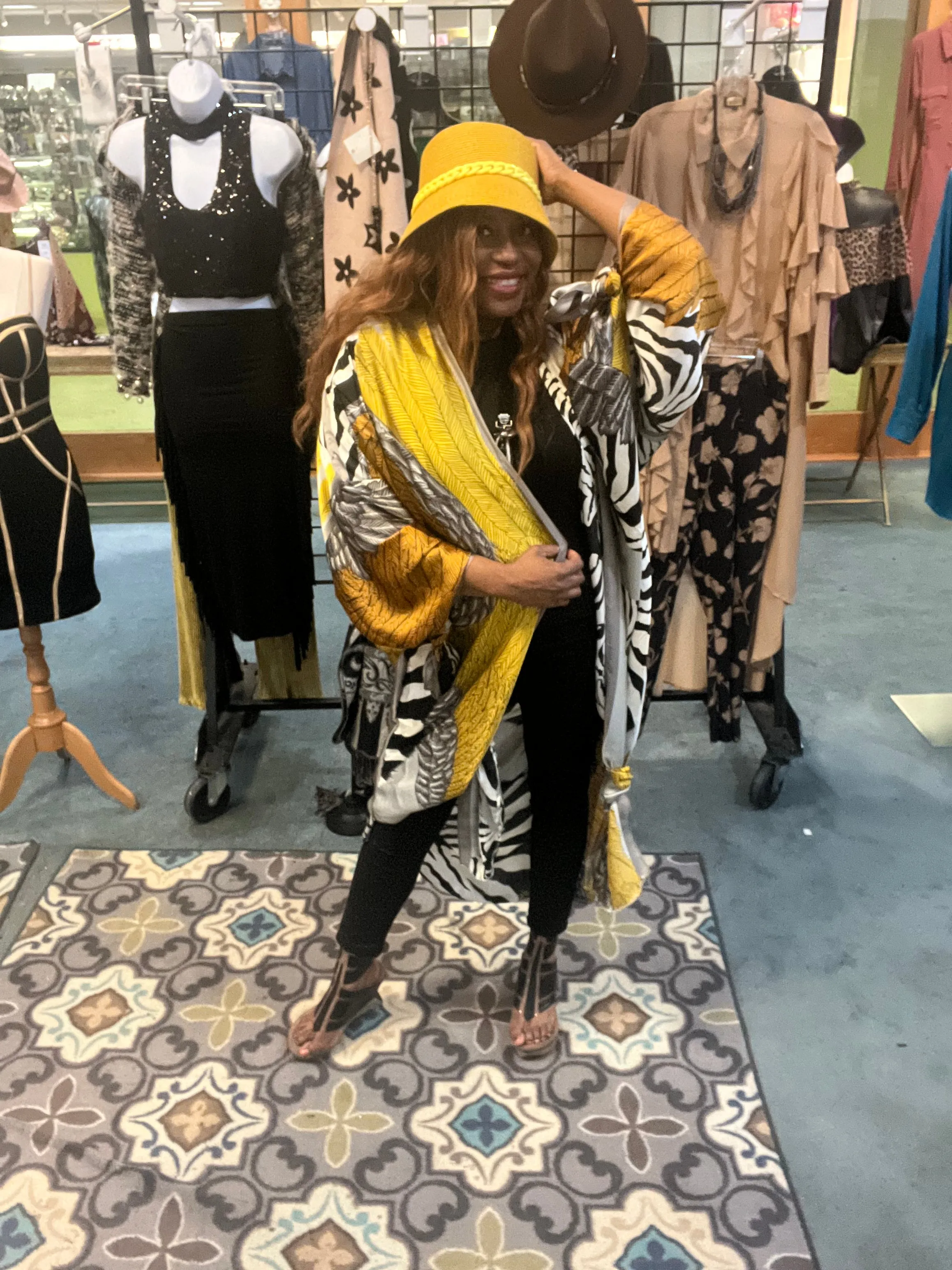 Kimono with gold and zebra print