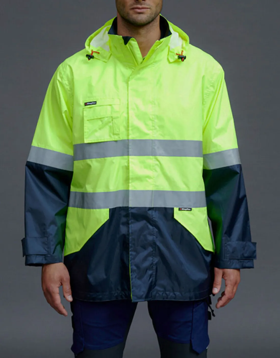 King Gee Waterproof Hi Vis Reflective Spray Jacket
