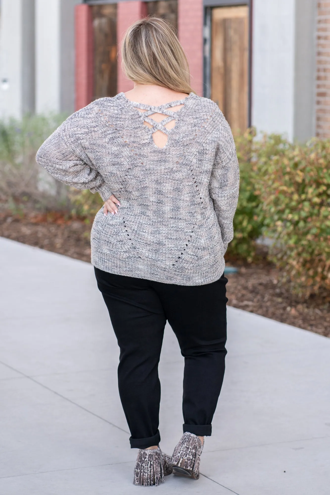 Knit Cross Back Sweater