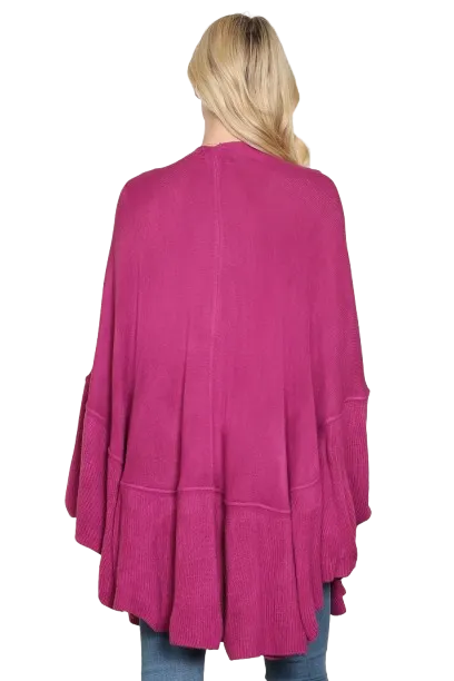 Knit Ruffled Solid Color Kimono Mauve - Pack of 6