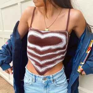 Knit Valentine Crop Brown