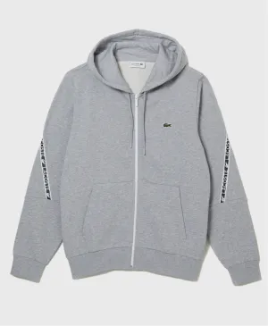 Lacoste SH9885 Taped Zip Hoodie Sweat CCA Grey Chine