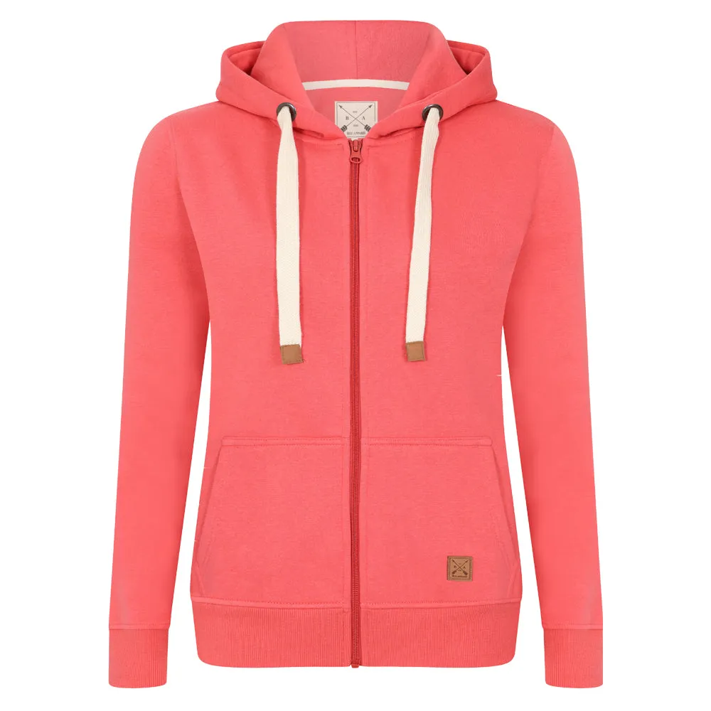 Ladies Fleece Lined Full Zip Hoodie - Black