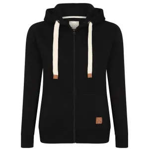 Ladies Fleece Lined Full Zip Hoodie - Black