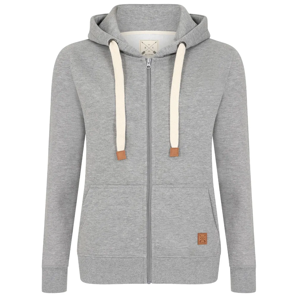 Ladies Fleece Lined Full Zip Hoodie - Black