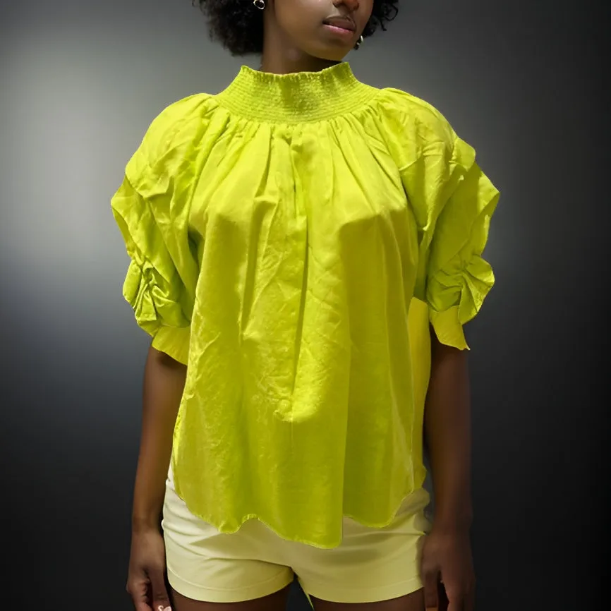 Ladies Off The Shoulder Top Ruffled Sleeve Blouse