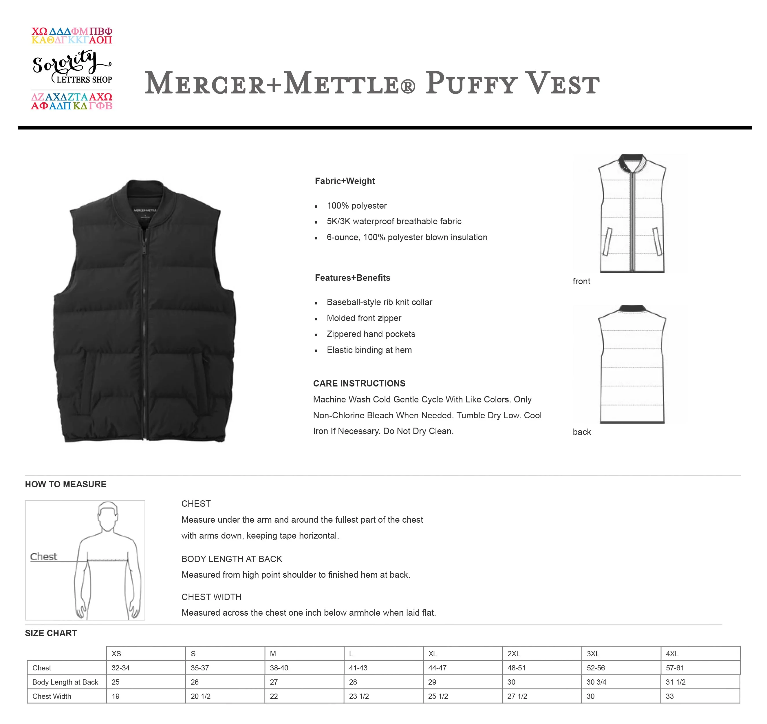 Lambda Chi Alpha Puffy Vest by Mercer Mettle®