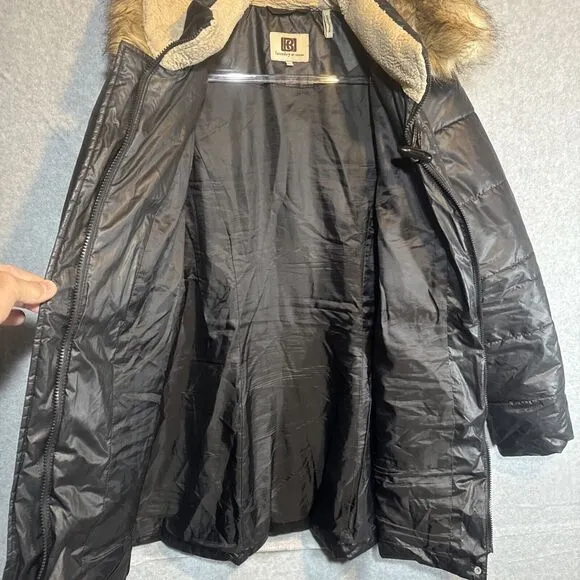 Laundry By Design Jacket/Coat Black Removable Hood Puffer Size XL