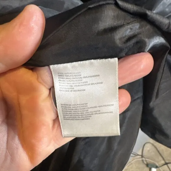 Laundry By Design Jacket/Coat Black Removable Hood Puffer Size XL