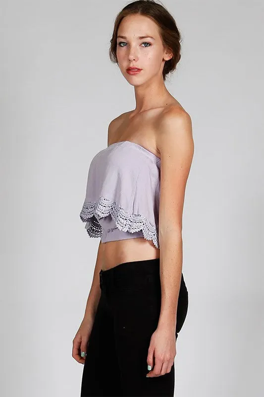 Lavender and Lace Tube Top