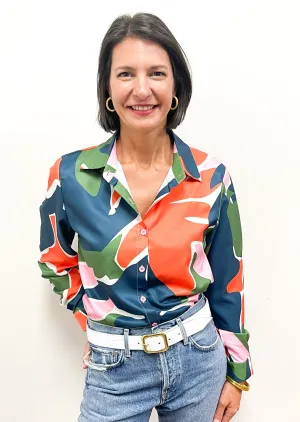 LBLOX Button Down Printed Blouse - Multi