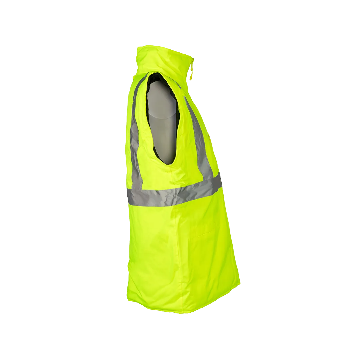 LBRVQJV-C3 ANSI Class 3 Lime/Black Reversible Waterproof 4-in-1 Quilted Jacket with Detachable Sleeves