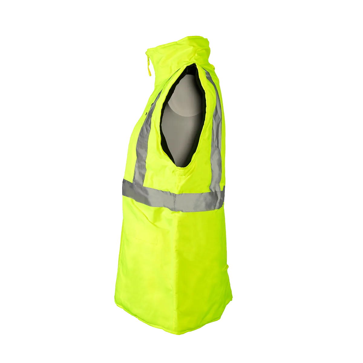 LBRVQJV-C3 ANSI Class 3 Lime/Black Reversible Waterproof 4-in-1 Quilted Jacket with Detachable Sleeves