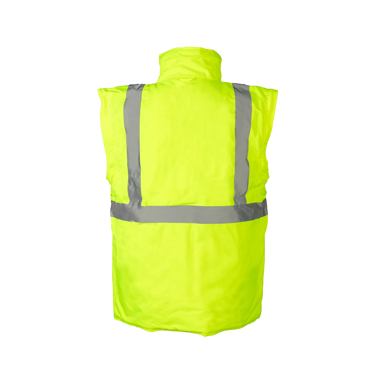 LBRVQJV-C3 ANSI Class 3 Lime/Black Reversible Waterproof 4-in-1 Quilted Jacket with Detachable Sleeves
