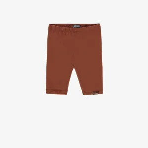 Legging court brun en jersey de coton, bébé || Brown biker short in cotton jersey, baby