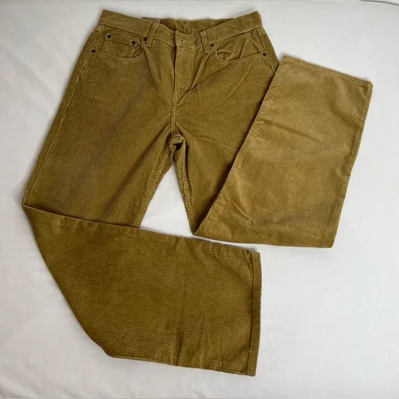 Levi's Jeans Women's 31x30 Low Pro Straight Legs  Brown Corduroy Irregular