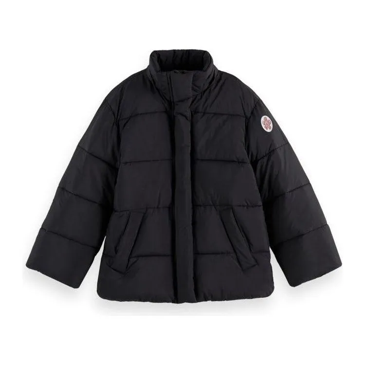 Lightweight Oversized Puffer Jacket - Black