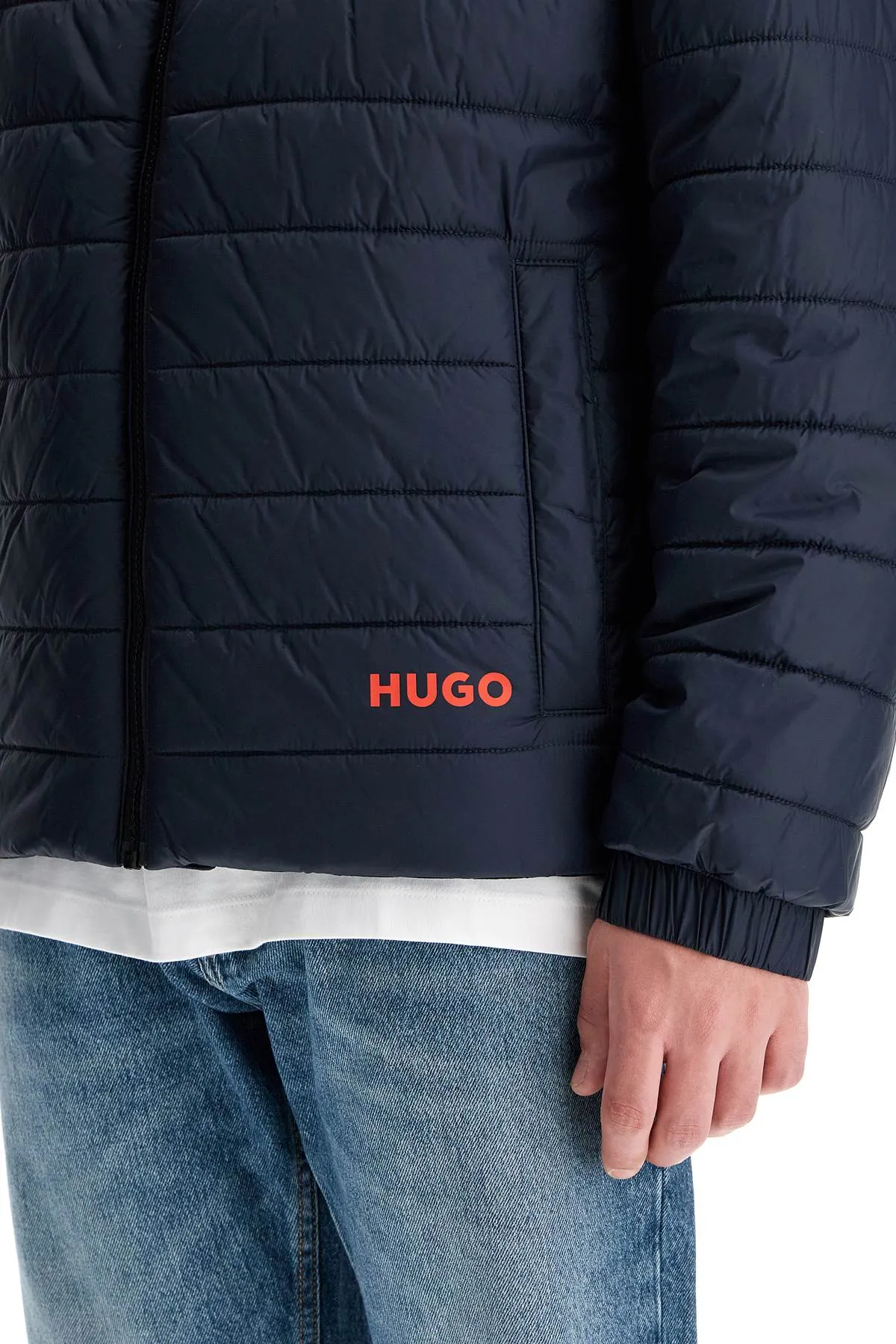 lightweight recycled nylon down jacket