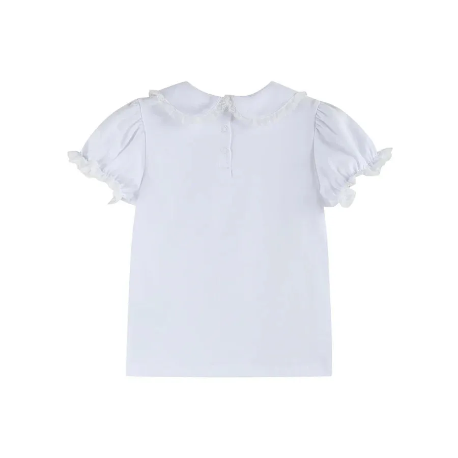 Lil Cactus Lace Collared Bubble Sleeve Top