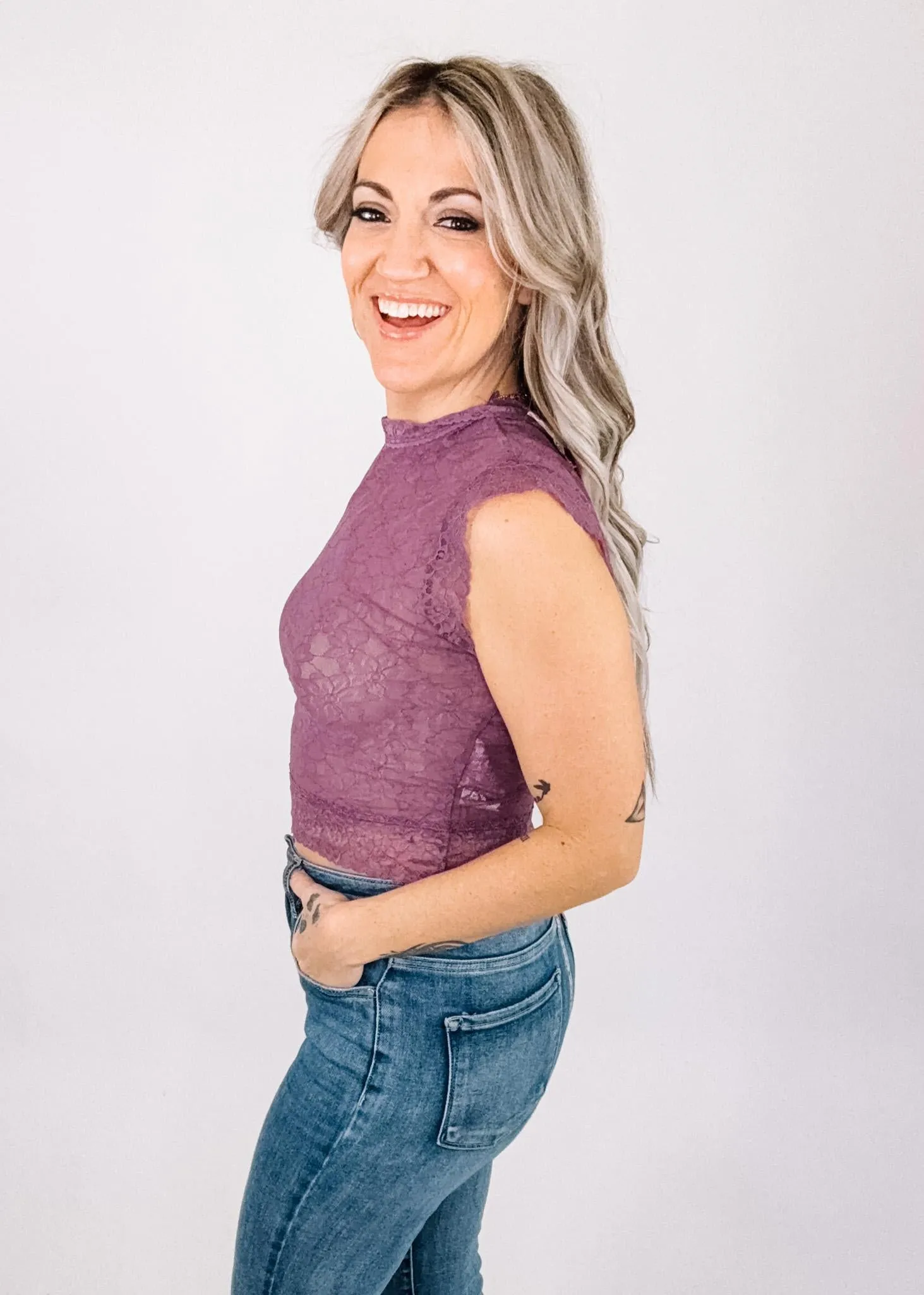 Lilac Lace Layering Top