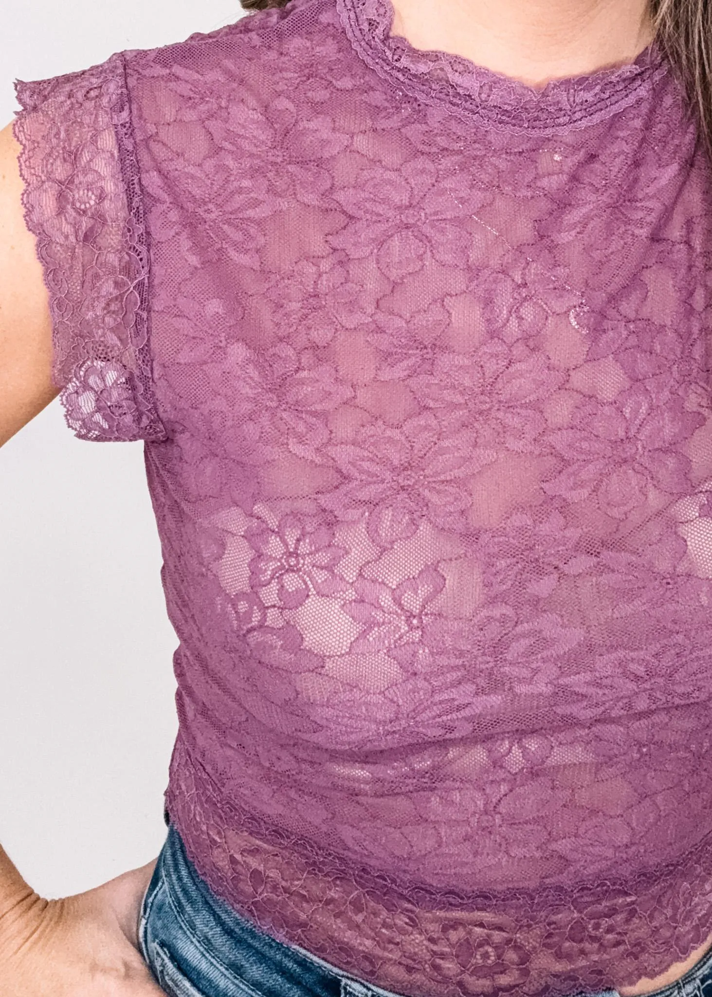 Lilac Lace Layering Top