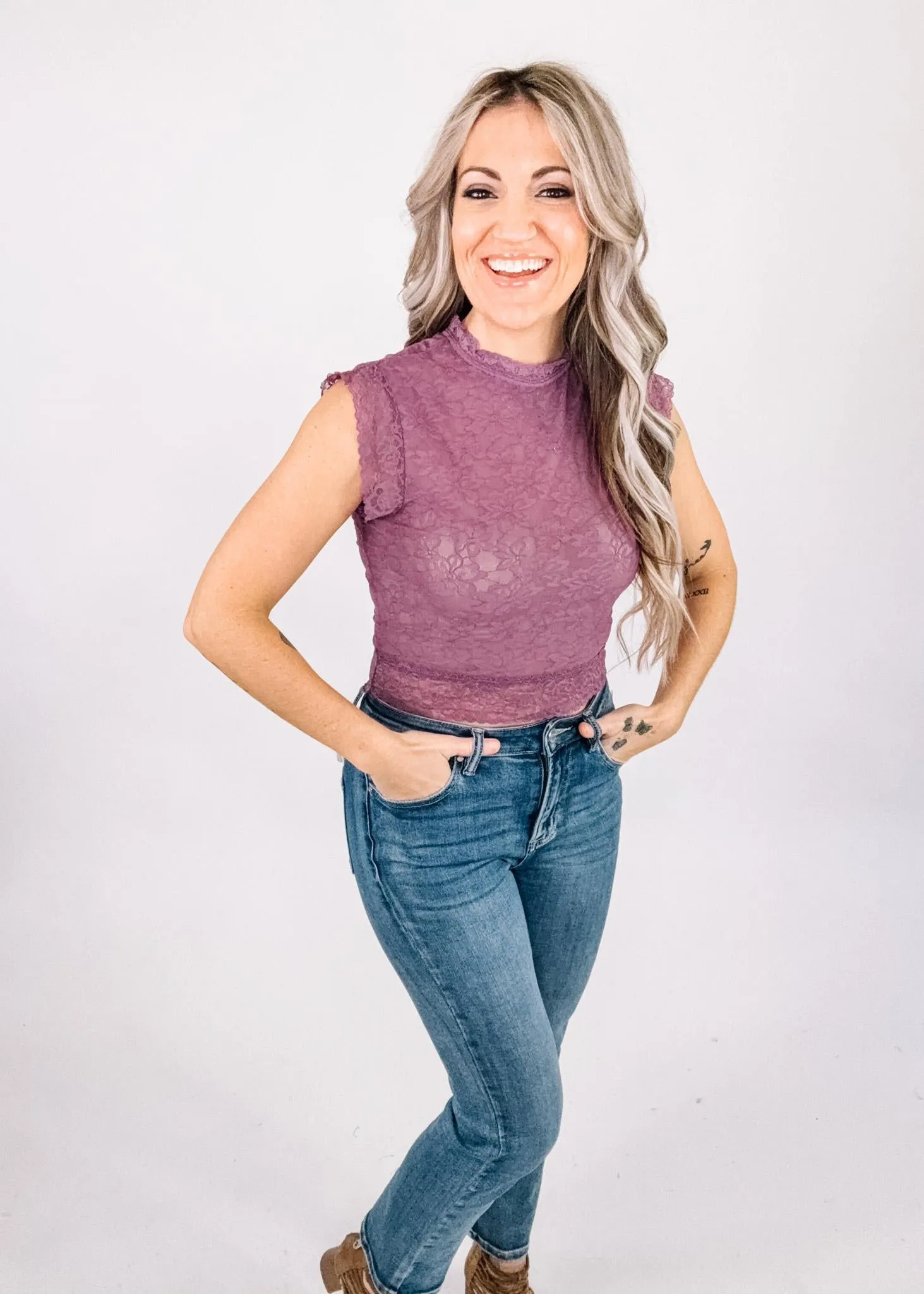 Lilac Lace Layering Top