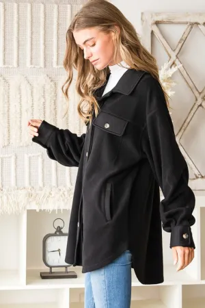 Lillie Black Shacket Tunic Length