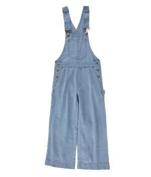 Linen And Cotton Blend Herringbone Overalls