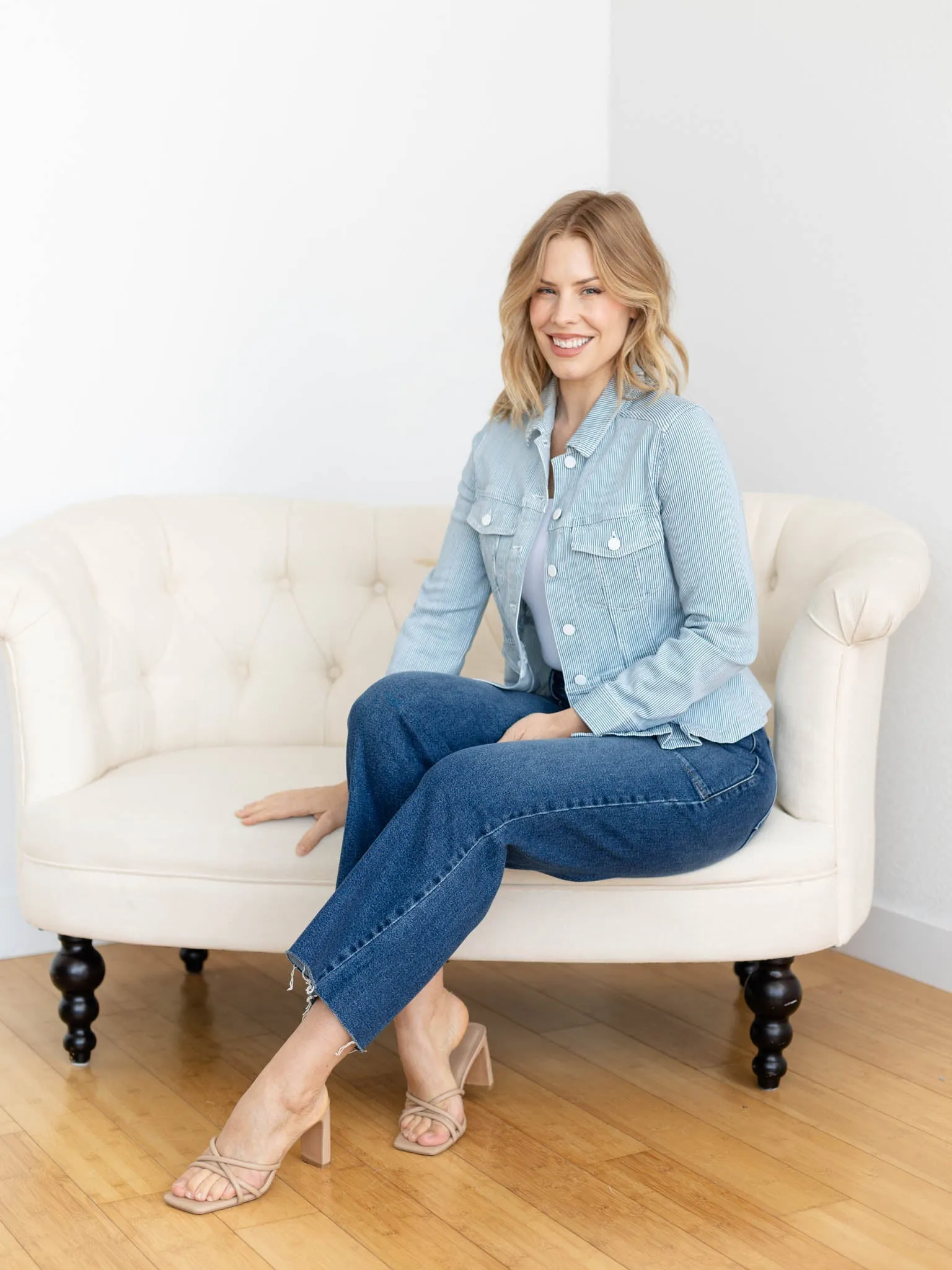 Liverpool Peplum Denim Jacket