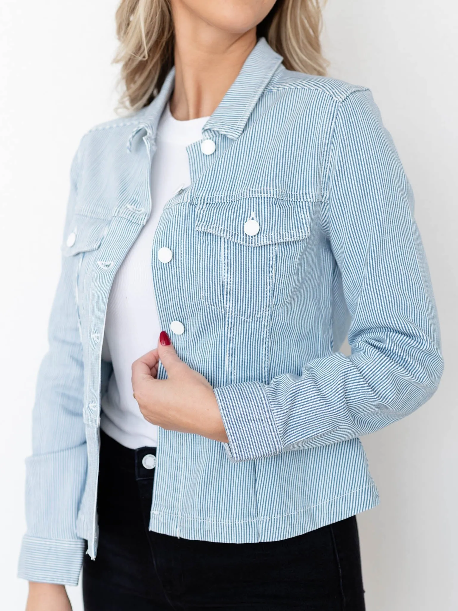 Liverpool Peplum Denim Jacket