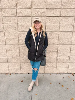 Long Reversible Puffer Vest