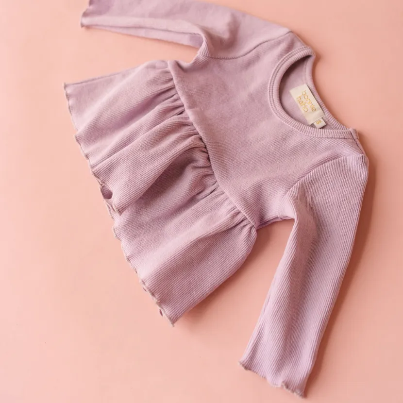 Long Sleeve Peplum | Purple