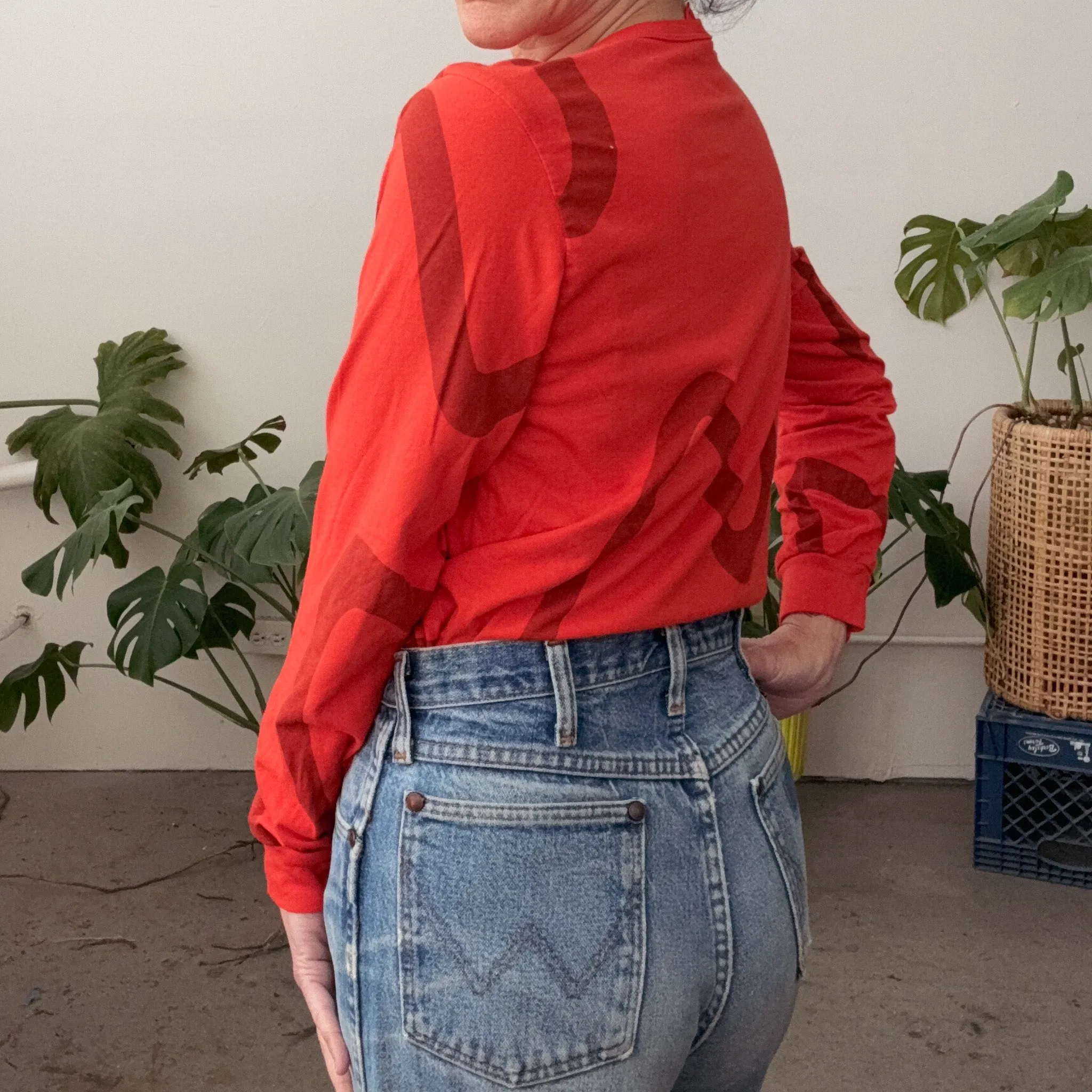 Long Sleeve T-Shirt - Ziggy in Brick & Tomato