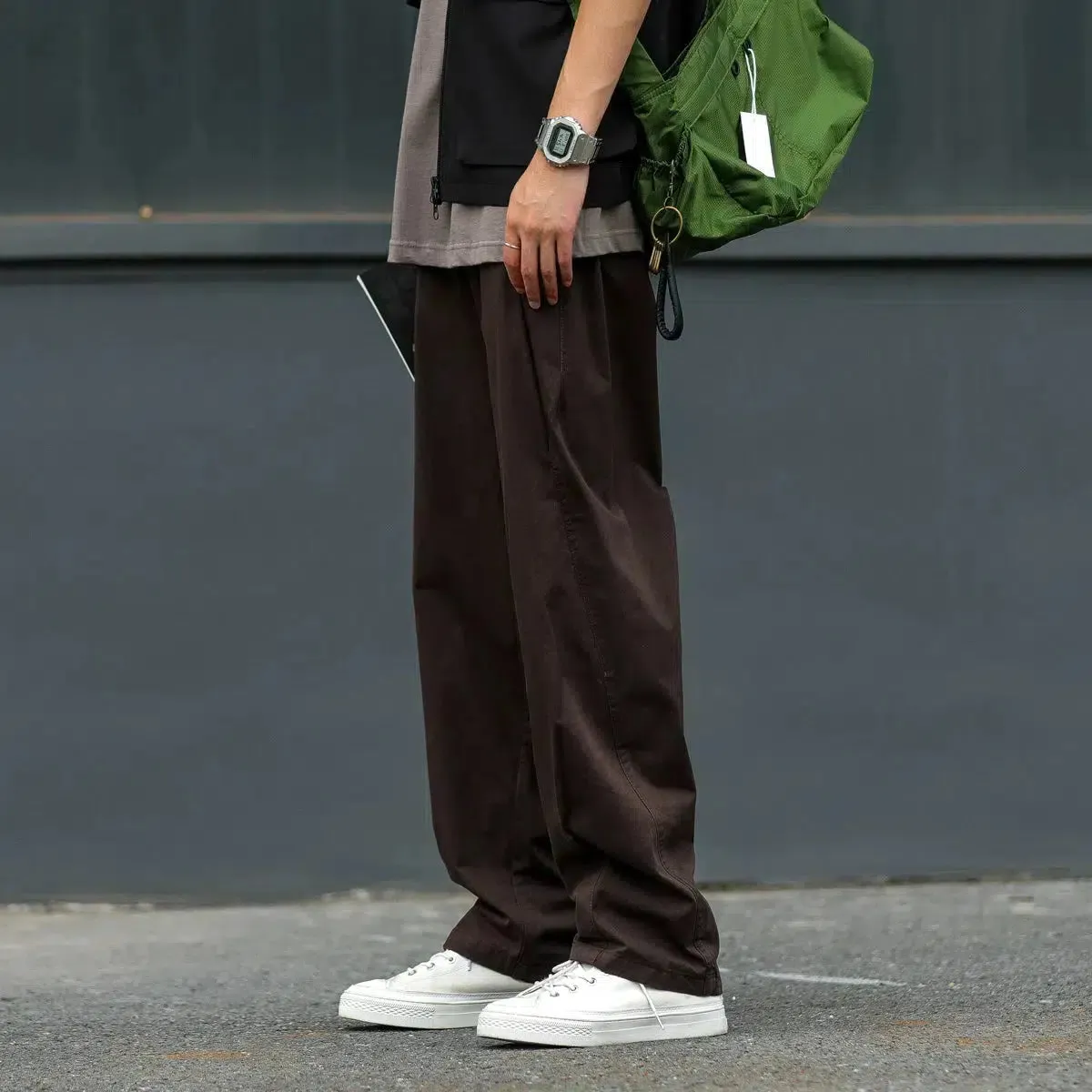 Loose Straight-Leg Workwear Pants