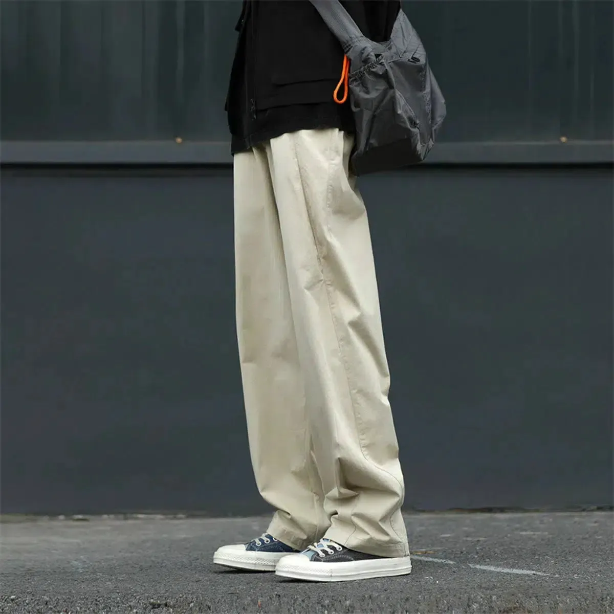 Loose Straight-Leg Workwear Pants