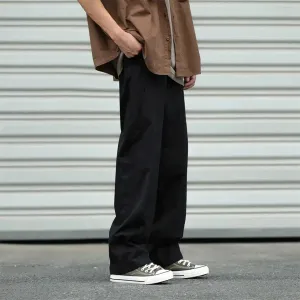 Loose Straight-Leg Workwear Pants