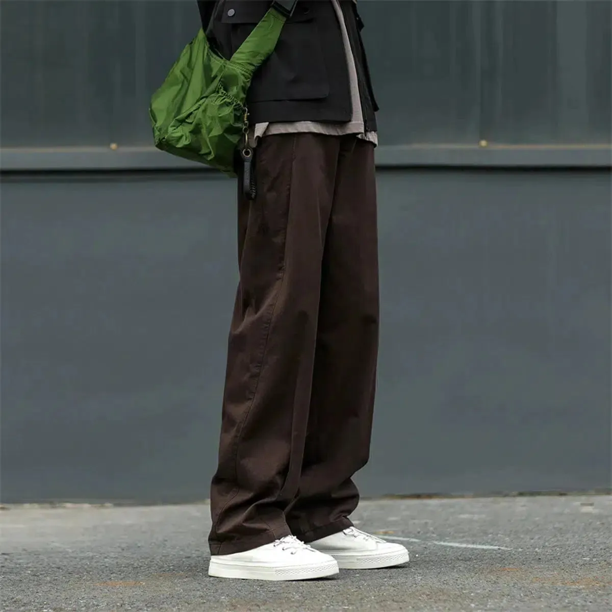 Loose Straight-Leg Workwear Pants