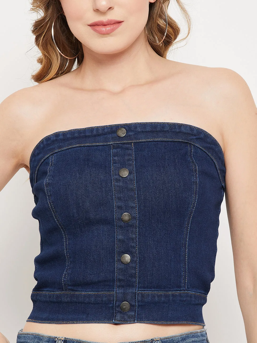 Madame Blue Denim Tube Top