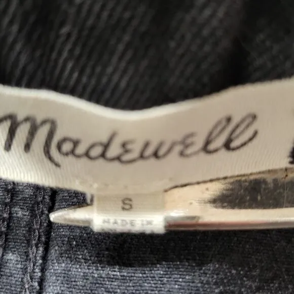 Madewell Adirondack Short Overalls in  Washed Black Size Small