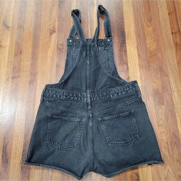 Madewell Adirondack Short Overalls in  Washed Black Size Small