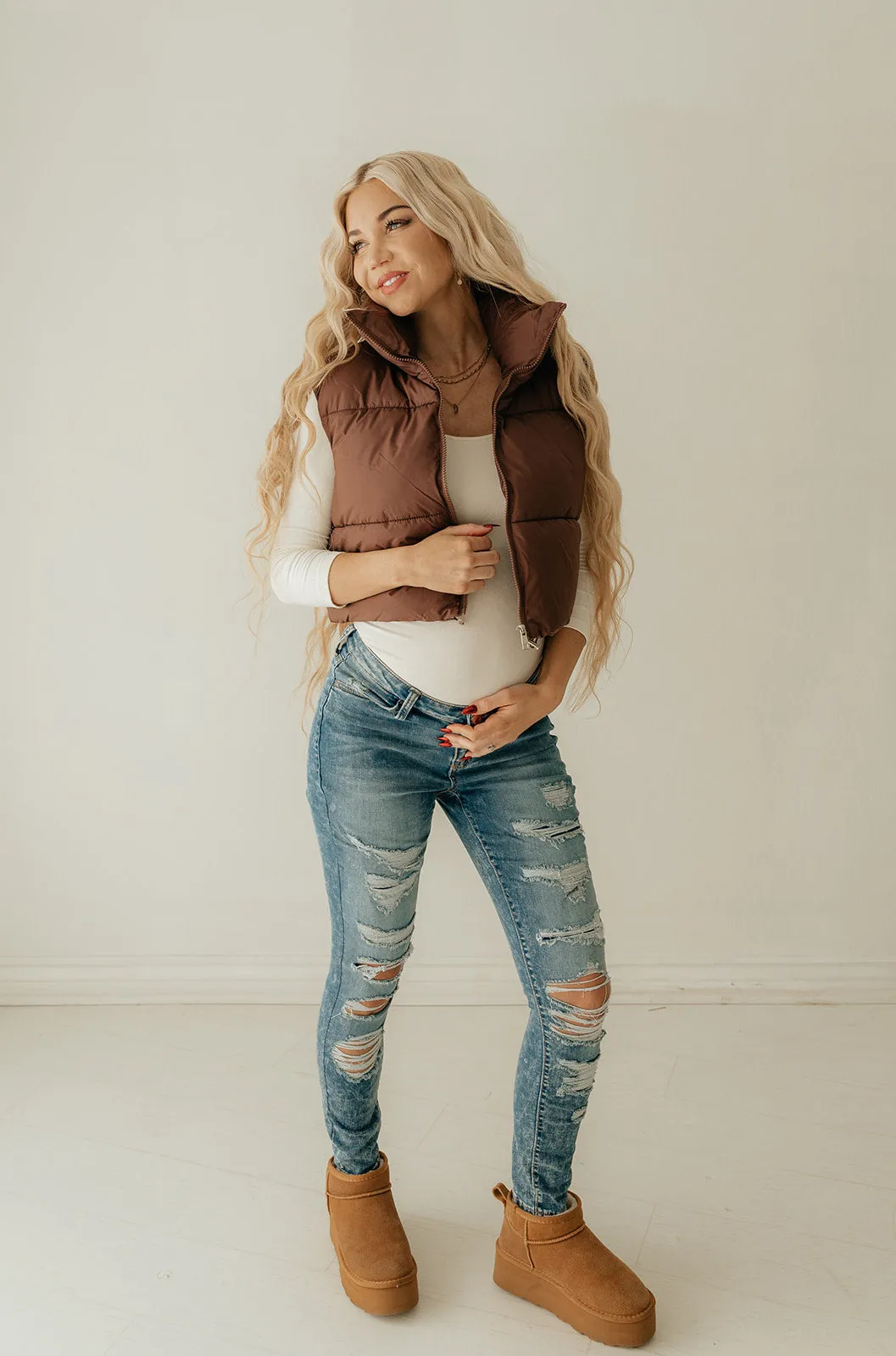 Madi Puffer Cropped Vest