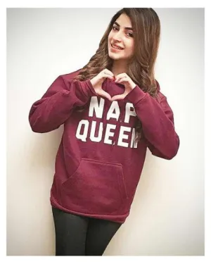 Mahroon Nap Queen hoodie For and women