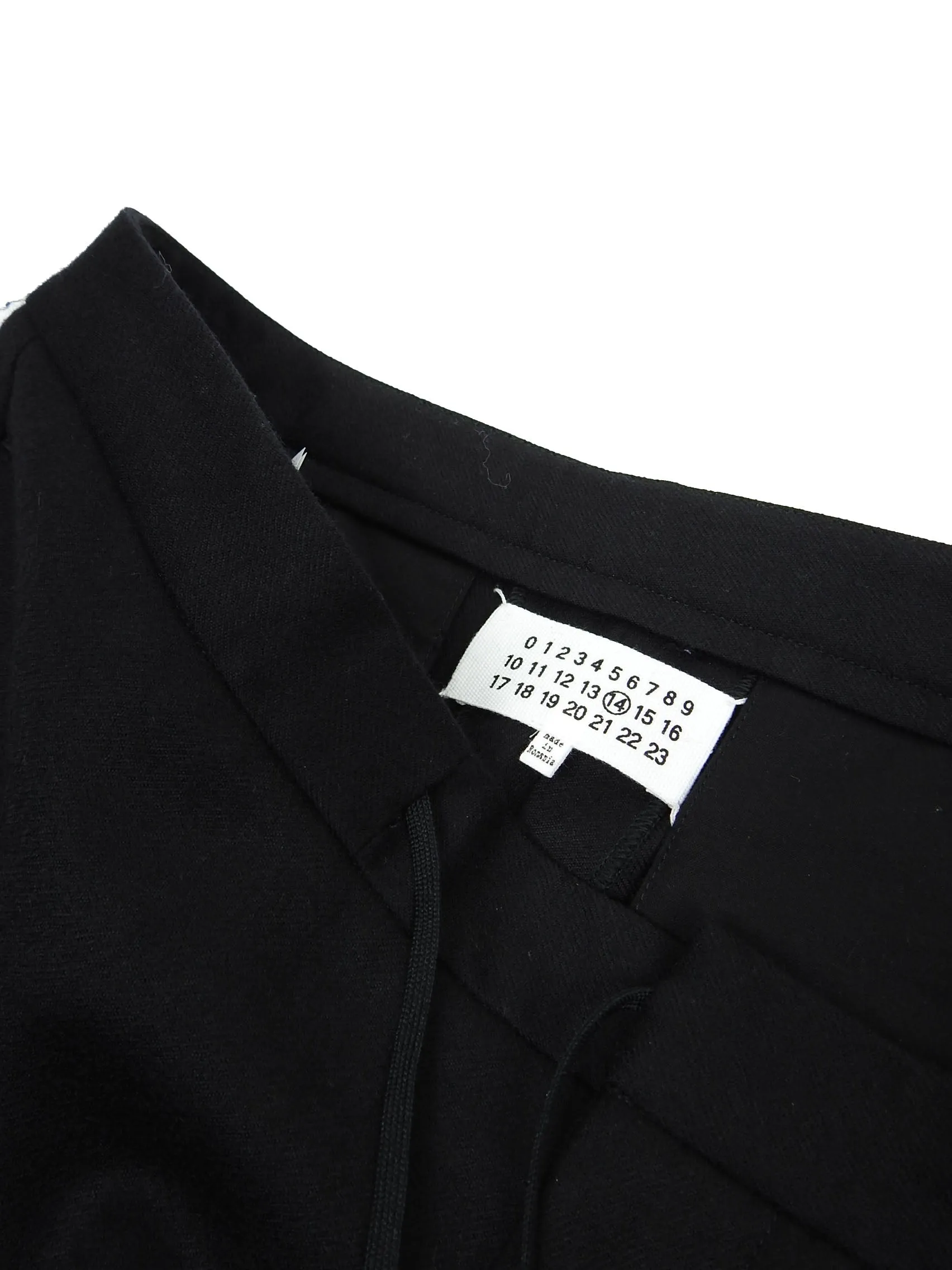 Maison Margiela Black Wool Collarless Suit Size 48