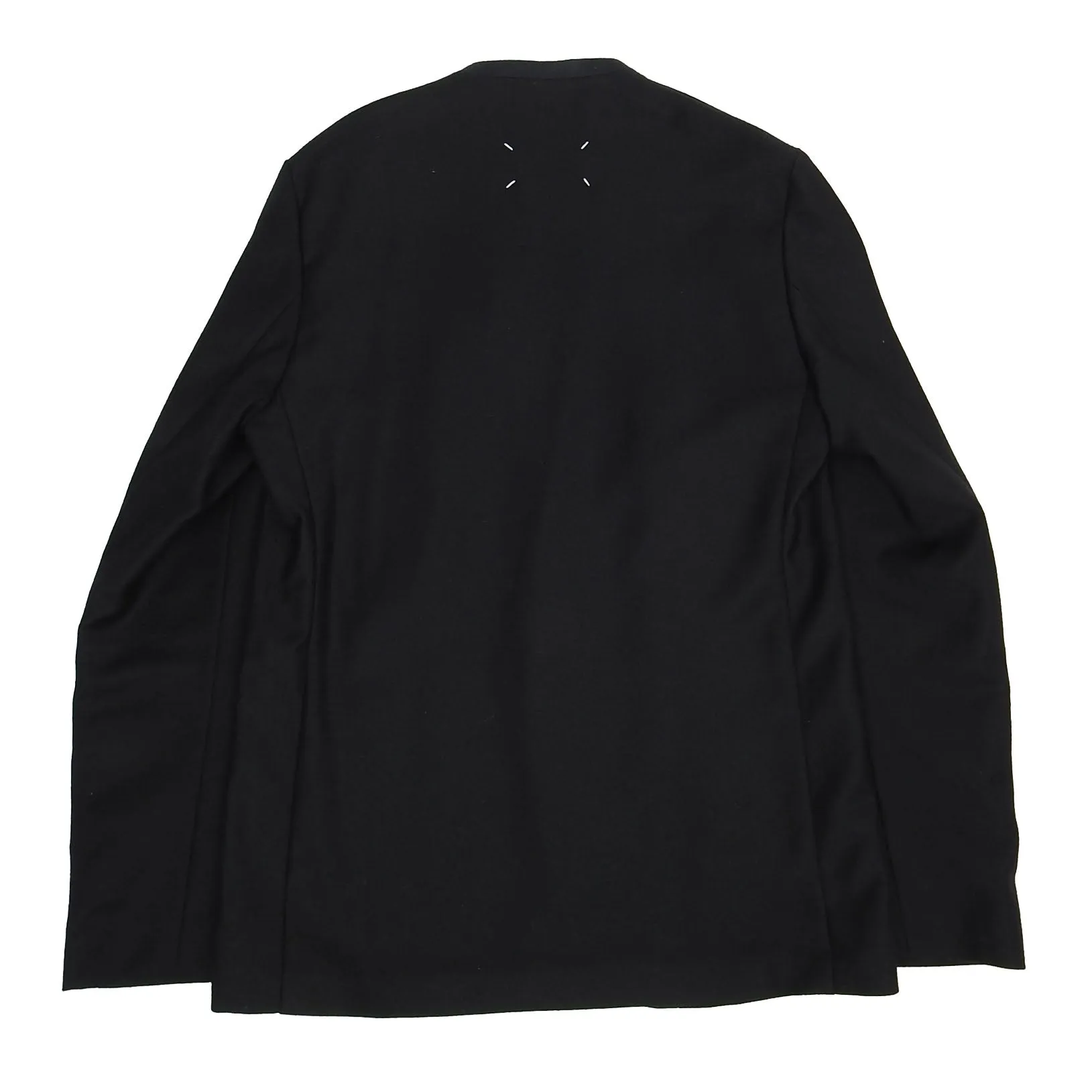 Maison Margiela Black Wool Collarless Suit Size 48