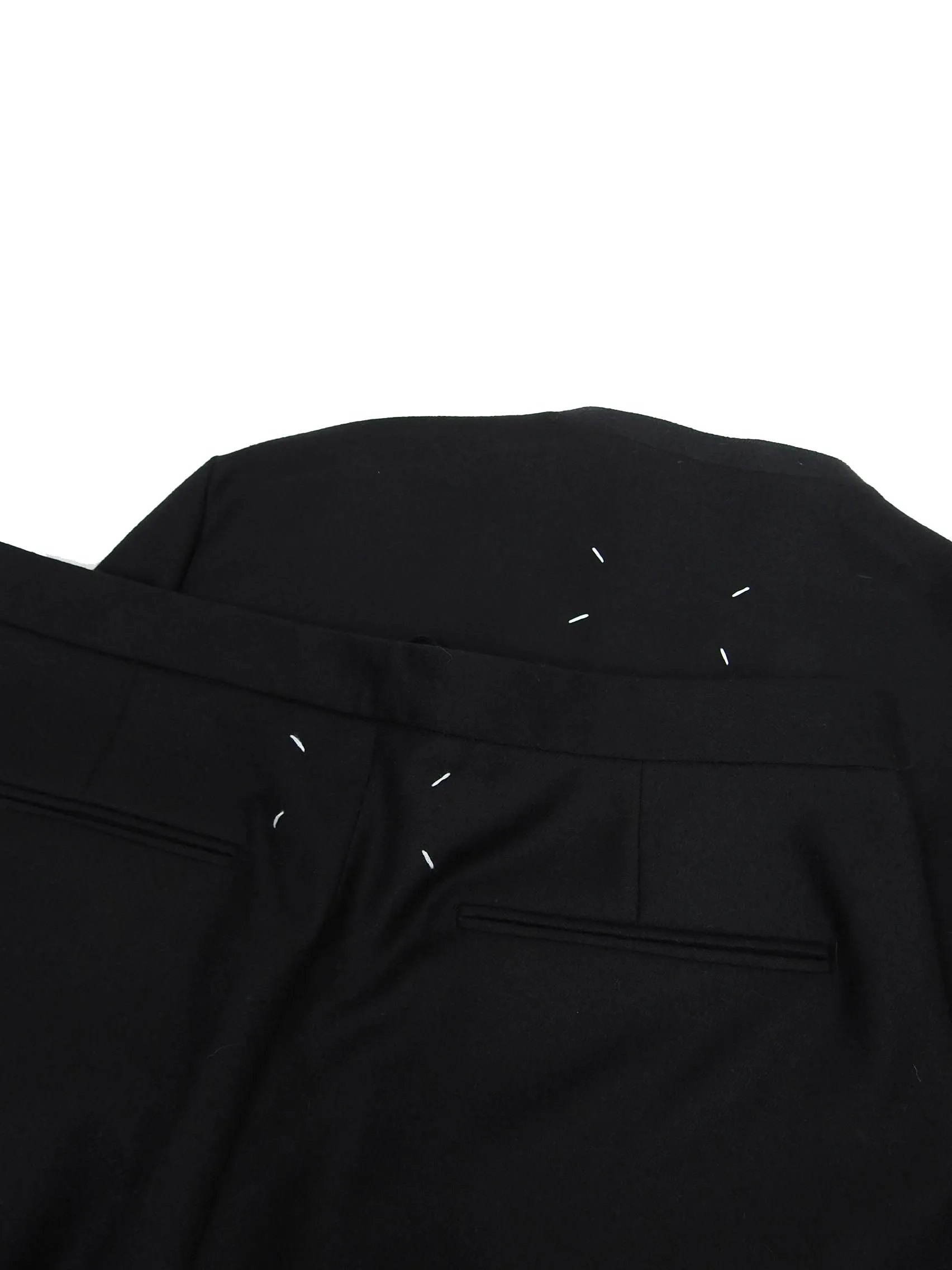 Maison Margiela Black Wool Collarless Suit Size 48