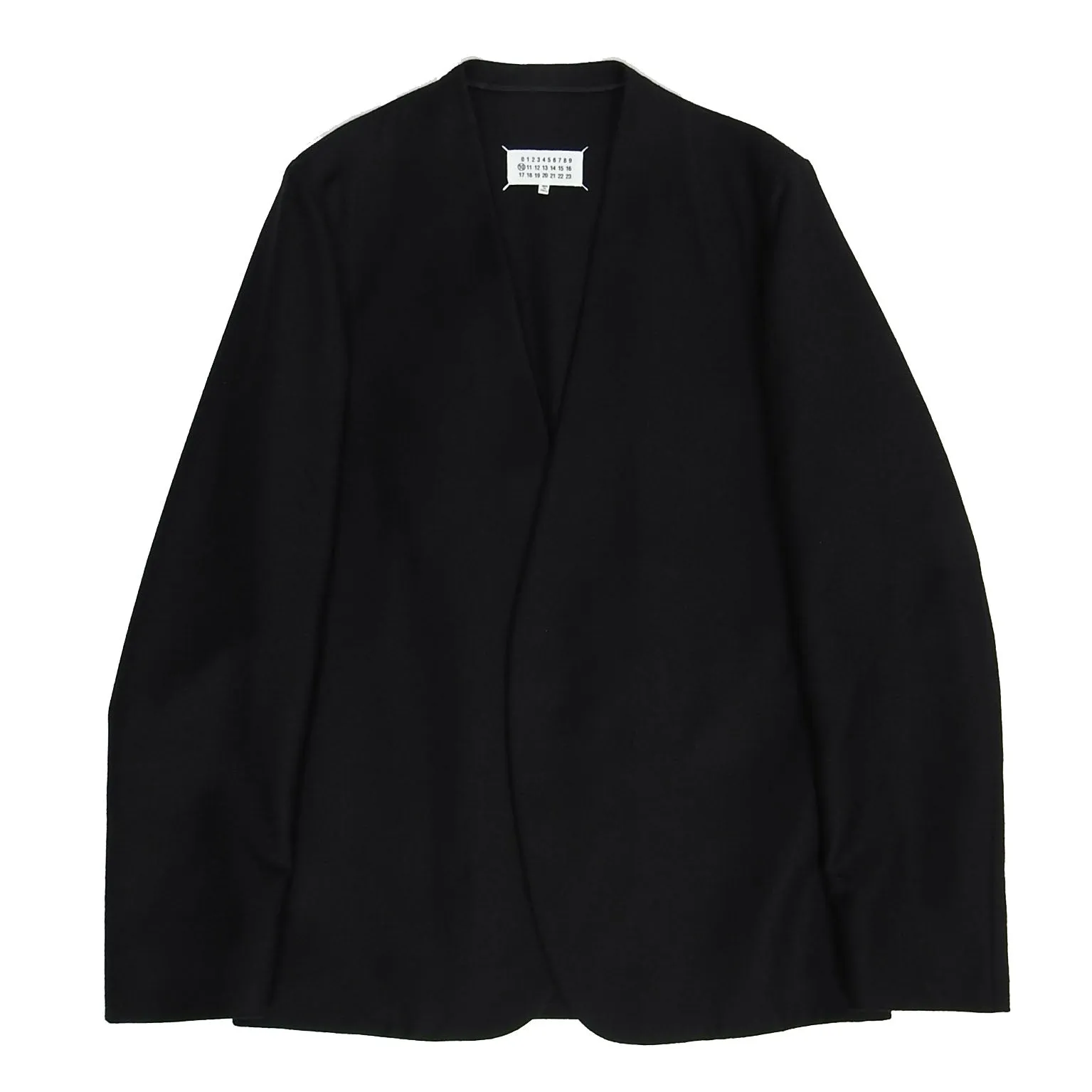 Maison Margiela Black Wool Collarless Suit Size 48