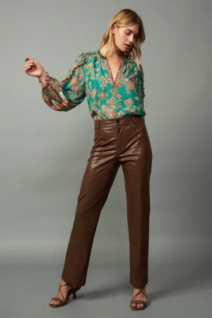 Mandy Faux Leather Straight Leg Pants