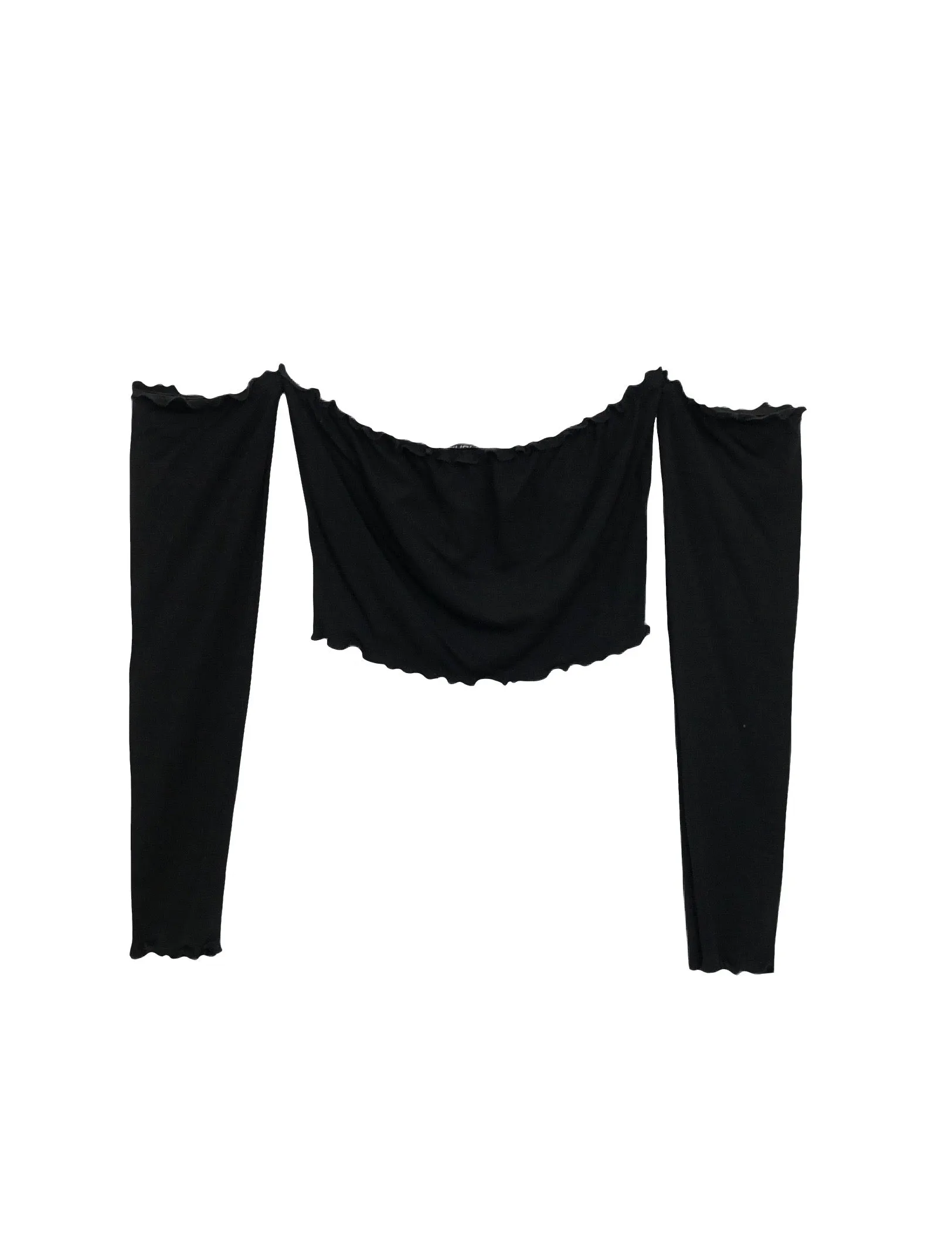 Manhattan Off-Shoulder Crop Top - Black