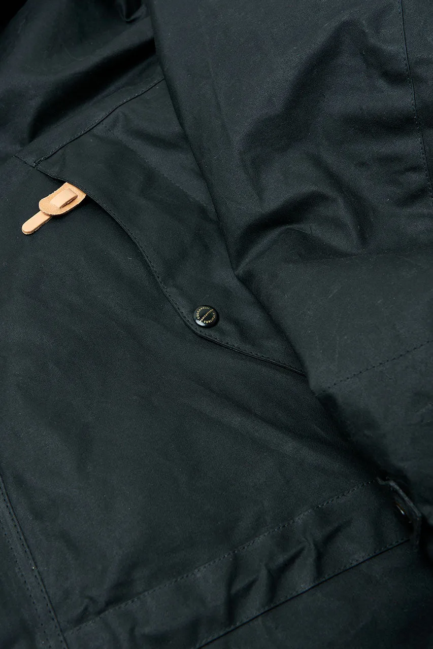 Manifattura Ceccarelli Waxed Mountain Jacket Wool Teddy Fur Black