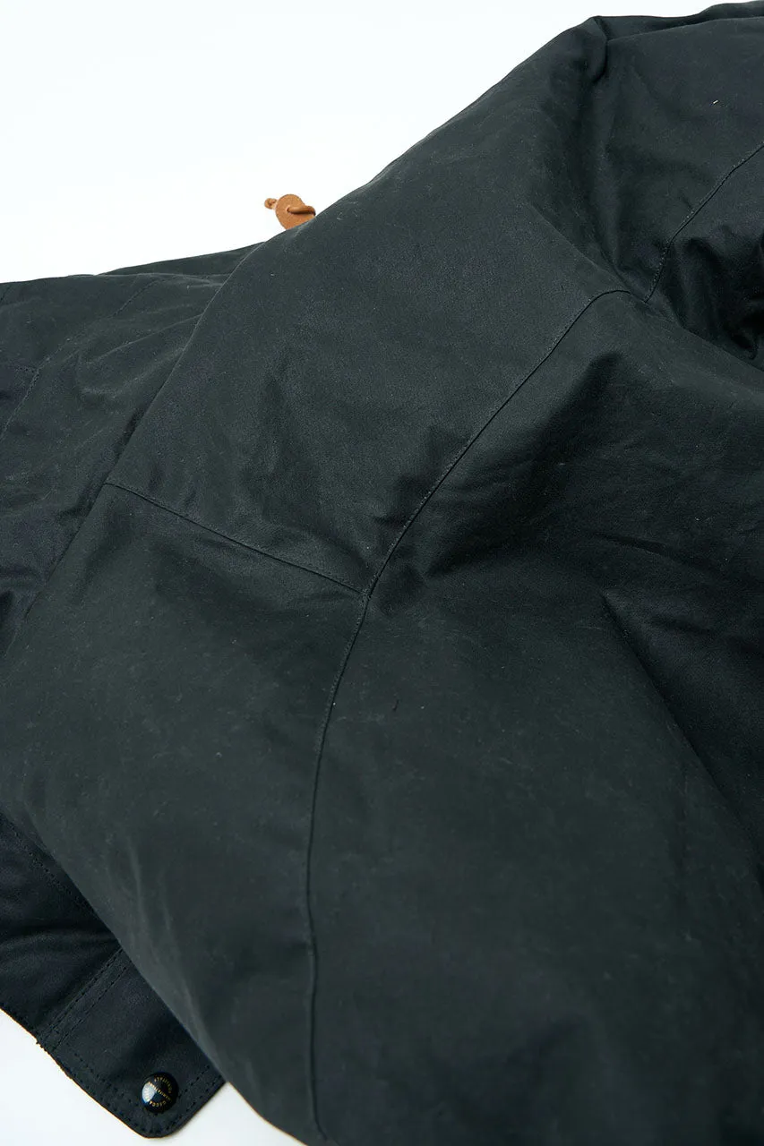 Manifattura Ceccarelli Waxed Mountain Jacket Wool Teddy Fur Black